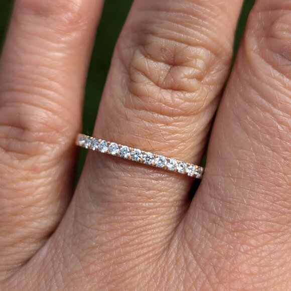 14 Karat Rose Gold Diamond Wedding Band - Picture 4 of 4